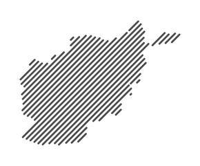 Wall Mural - Afghanistan - Map of the country formed by lines. Vector Illustration.