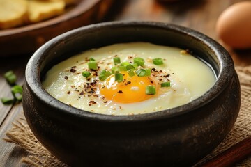 Canvas Print - Ttukbaegi Gyeranjjim is a clay bowl steamed egg dish