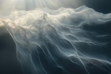 Poster - Sunlit Snowdrifts Form Abstract Mountain Landscape