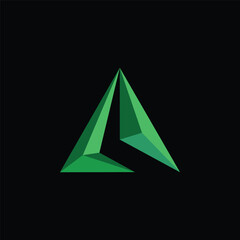 initial letter A emerald diamond logo icon