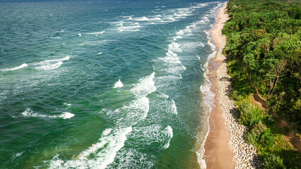 Wall Mural - Coastline of Baltic Sea in Rewal in summer.