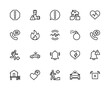 © Andrii - Emergency situation vector linear icons set. Contains such icons as attention, gas leak, bell, earthquake and more.