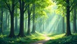 © Anim - Sunbeams Filtering Through a Verdant Forest
