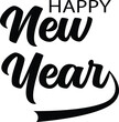 © jobaida - HAPPY NEW YEAR 2025 black vector brush calligraphy banner
