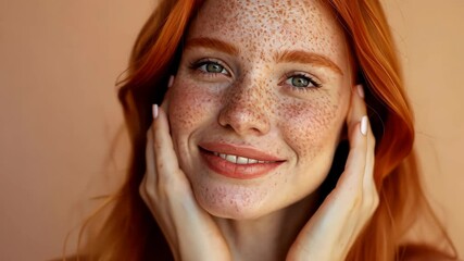 Wall Mural - The Beautiful Freckled Redhead