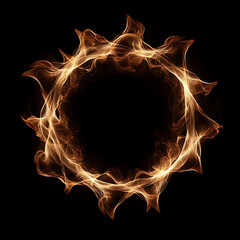 Wall Mural - Flames forming a circle on a black background, high-definition design material with stunning details, perfect composition and realistic master photography techniques.