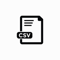 Download icon CSV vector illustration on white background. Download signage CSV icon