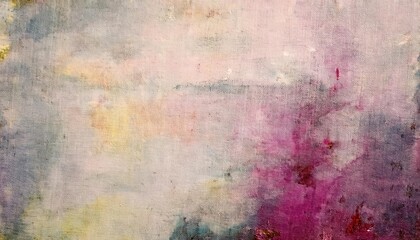 Poster - soft pastel abstract texture with pink, blue, and yellow tones on canvas, perfect for background, invitations, or design projects

