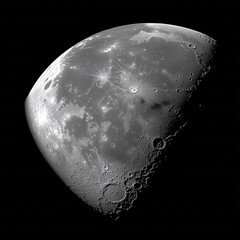 Wall Mural - majestic lunar surface cratered moon detailed view space exploration astronomy