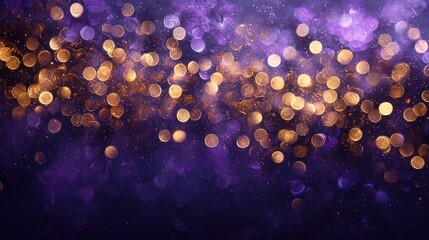 Wall Mural - Ethereal purple and gold bokeh background