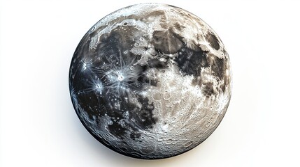 Wall Mural - Realistic High-Resolution Moon Image with Detailed Surface Features
