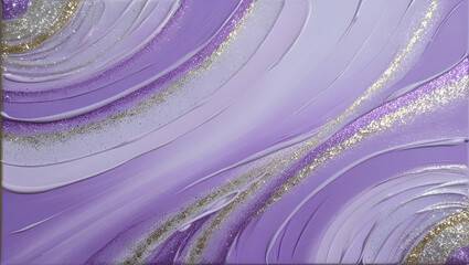 Wall Mural - Light purple paint with delicate glitter swirls creating a mesmerizing abstract texture, soft gradients blending lavender and lilac hues