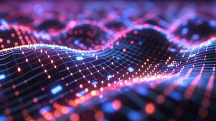 Abstract Digital Waveform Wallpaper