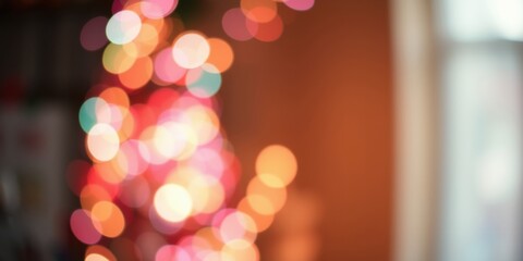 Wall Mural - Abstract Warm-toned Bokeh Background with Soft Lighting and Blurred Shapes for Festive Designs