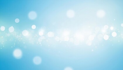 Fototapete - ethereal light blue background with soft glowing bokeh effect and scattered white circles, perfect for minimalist designs or banners

