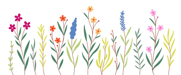 Wall Mural - set of spring flowers