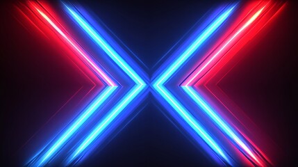 Abstract Glowing Lines, Technology Background, Dynamic Blue and Red Neon Lights Design