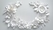 © Maruf - '3D Render: Paper Flower Wreath on White Background'