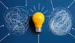 © Arthur - tangled thoughts in a mind cloud connected to a lightbulb, symbolizing creativity, innovation, and problem solving through a creative design