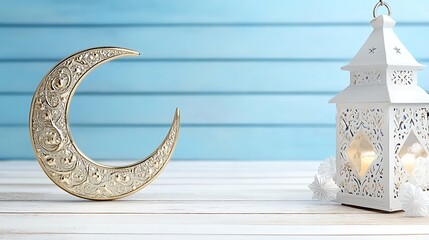 Wall Mural - Ornate Crescent Moon   Lantern  Ramadan Decor