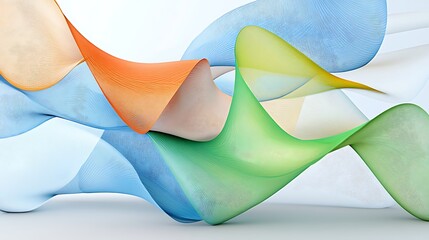 Wall Mural - Abstract Colorful Waves  Flowing Fabric Design   D Render  Swirling Lines  Dynamic Texture