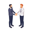 © kiimoshi - Two businessmen shaking hands to signify a successful agreement., isolated on a transparent background.