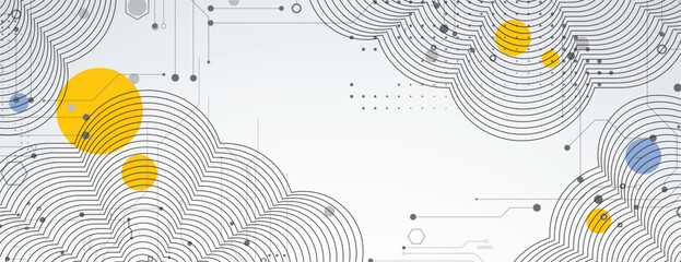 Abstract technology background with cloud and circuit  concept