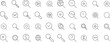 © RaulAlmu - Magnifying Glass Thin Line Icon Set. Outline Signs for Graphic and Web Design, Apps, Adverts, Various Cards