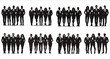 © Mahmud Hasan Rashed - Corporate businessman silhouettes vector. Group of businessman team workers standing silhouettes. Silhouettes of businessmen in leadership and teamwork. Team of businessman silhouettes vector