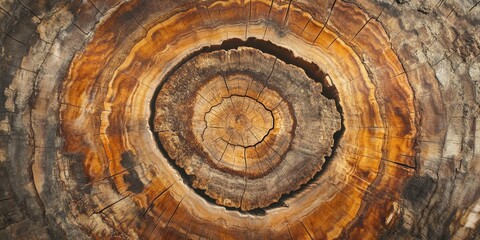 Poster - Pine tree cross section showcases a detailed texture of a sectioned log, highlighting the intricate patterns and natural beauty found in pine tree cross sections. Perfect for nature themed designs.