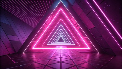 Fototapete - Futuristic, high-tech, hot pink background, with network lines conveying a connectivity concept.  Abstract 3d render. Abstract futuristic background with pink blue glowing neon moving high speed wave