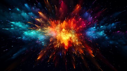 explosive abstract burst of particles in vivid motion.