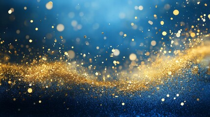 Wall Mural - this stunning abstract background features a rich blue texture with luxurious gold splashes, perfect