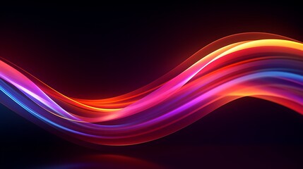 Wall Mural - Neon tube border with vibrant, glowing hues on a dark background.