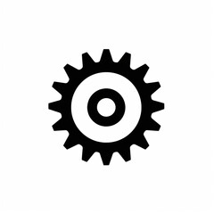 Wall Mural - Essential Gear: A Crisp, Flat Vector Icon cog part white wheel simple design    