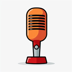 Wall Mural - Microphone Clipart Illustration: Modern Flat Design icon audio sound voice music