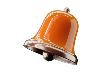 Poster - A glossy orange bell with a silver rim, isolated on transparent background.