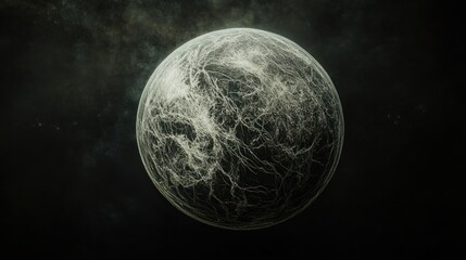 Wall Mural - cosmic web: a glowing celestial orb in the vastness of space