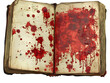 © Rudsaphon - Bloodstained Vintage Book with Grungy Pages and Crimson Splatters