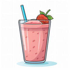 Wall Mural - Smoothie Green Plastic Straw Cup Flat Icon Simple Vector cold drink   