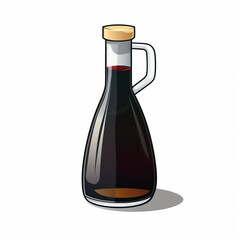 Wall Mural - Simple Soy Sauce Bottle Clip Art Vector on White food icon flat menu  