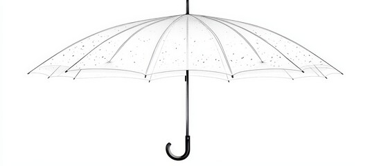Wall Mural - line art illustration of an umbrella in vector style, black outline on white background