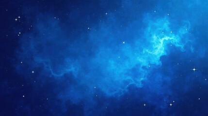 Poster - Celestial Blue Nebula A Cosmic Background of Stars and Glowing Gas