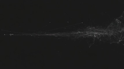 Wall Mural - abstract digital particle stream flowing on dark background.