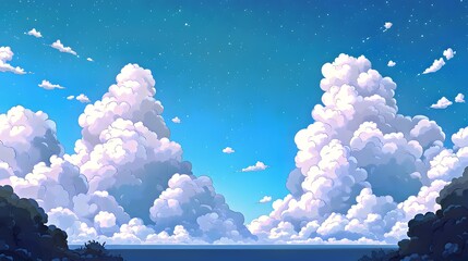 Wall Mural - blue sky and clouds