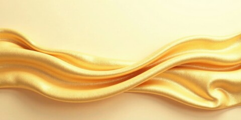 Aufkleber - Golden Fabric Draped in Elegant Waves, Soft and Luxurious Texture