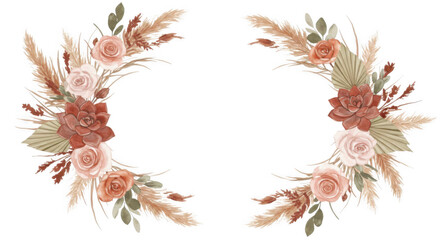 Wall Mural - frame of flowers for design elegant and simple