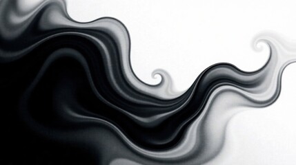 Poster - Abstract grayscale flowing waves design with swirling patterns