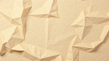 Aufkleber - Abstract Beige Textured Geometric Background with Three Dimensional Polygonal Shapes