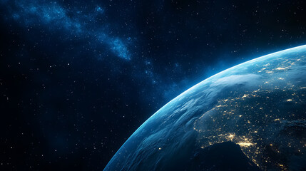Wall Mural - planet earth viewed from space at night�3d render